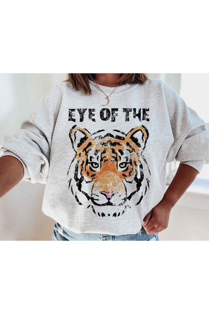 EYE OF THE TIGER OVERSIZED GRAPHIC SWEATSHIRT