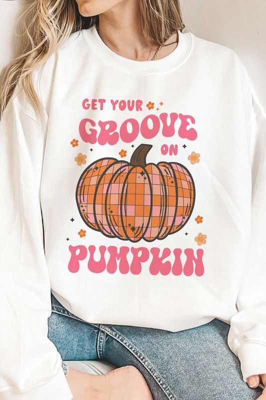 GET YOUR GROOVE ON DISCO PUMPKIN SWEATSHIRT