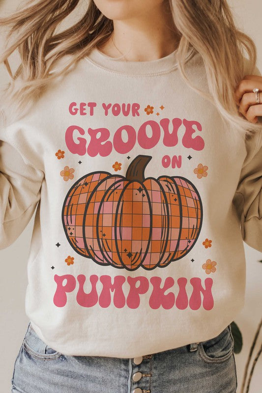 GET YOUR GROOVE ON DISCO PUMPKIN SWEATSHIRT