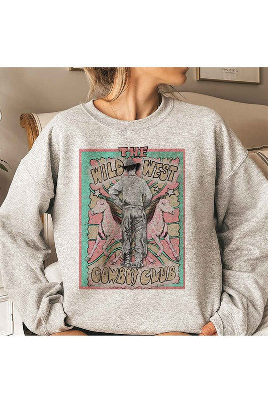 WILD WEST COWBOY GRAPHIC PLUS SIZE SWEATSHIRT