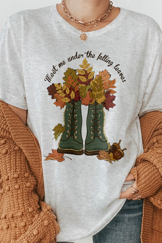 Meet Me Under The Falling Leaves Graphic Tee PLUS