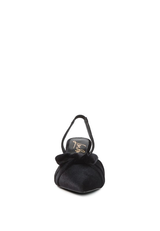 mayfair velvet high heeled mule sandals