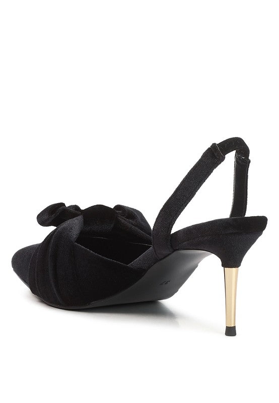 mayfair velvet high heeled mule sandals