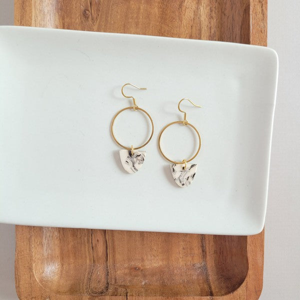 Iris Earrings - Marble