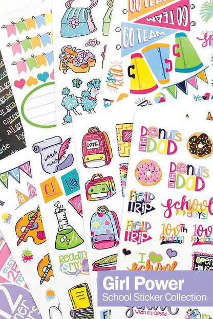 Girl Power School Sticker Set 412-Count Assorted