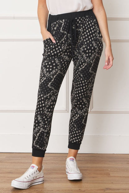 Plus Bandana Paisley Drawstring Jogger