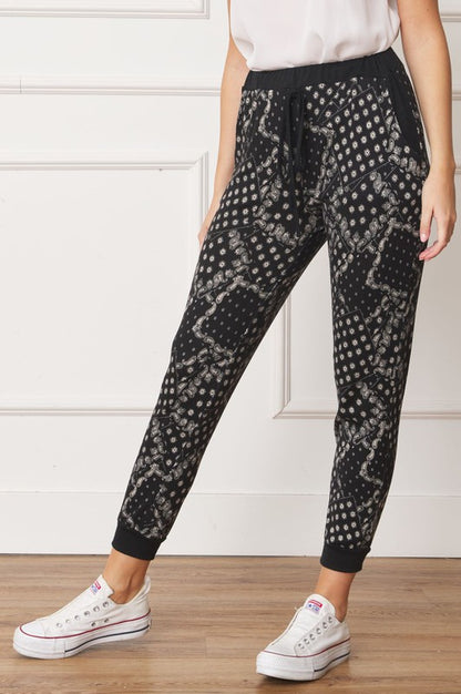 Plus Bandana Paisley Drawstring Jogger