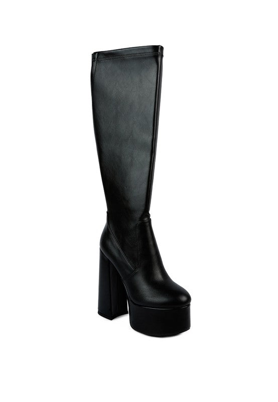 Coraline High Block Heeled Calf Boots