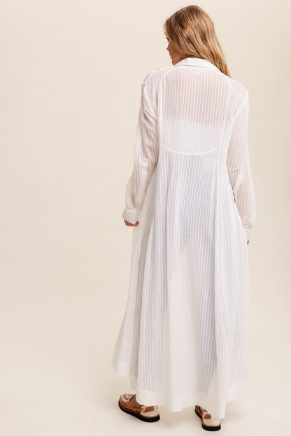 Long Button Down Shirt Maxi Dress