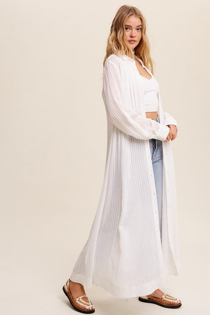 Long Button Down Shirt Maxi Dress