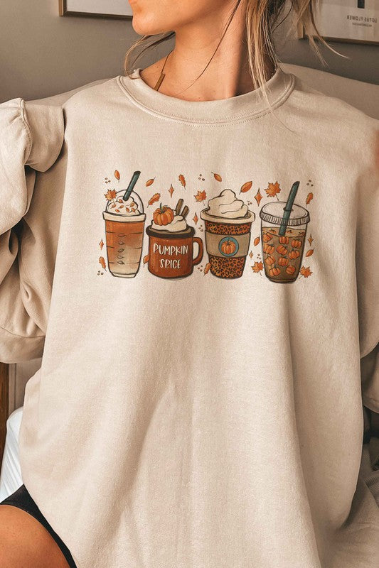 PUMPKIN SPICE LATTES GRAPHIC SWEATSHIRT