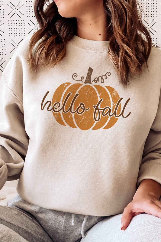 HELLO FALL PUMPKIN GRAPHIC SWEATSHIRT