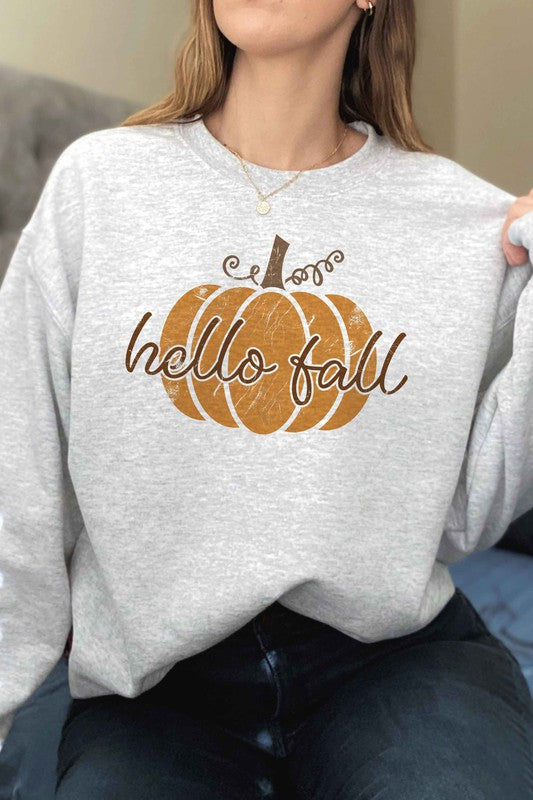 HELLO FALL PUMPKIN GRAPHIC SWEATSHIRT