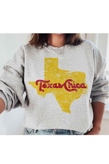 TEXAS CHICA GRAPHIC PLUS SIZE SWEATSHIRT