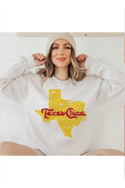 TEXAS CHICA GRAPHIC PLUS SIZE SWEATSHIRT