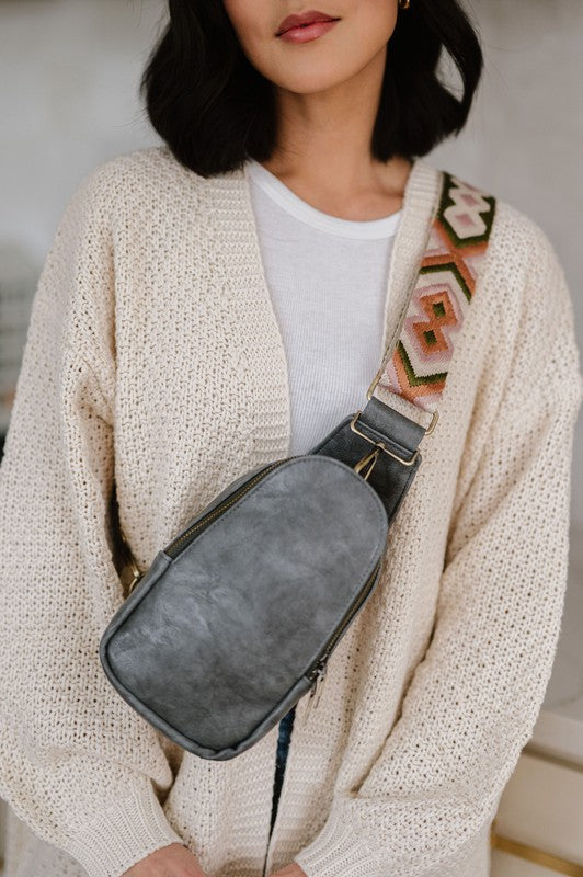 SUTTON SLING CROSSBODY WITH WOVEN STRAP