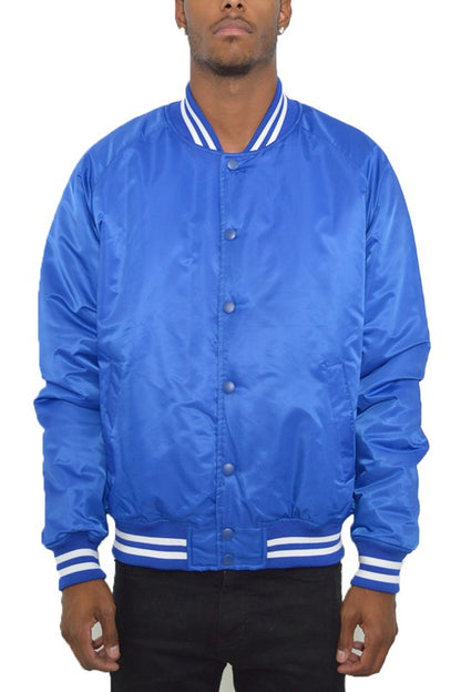 Weiv Polyester Solid Varsity Jacket