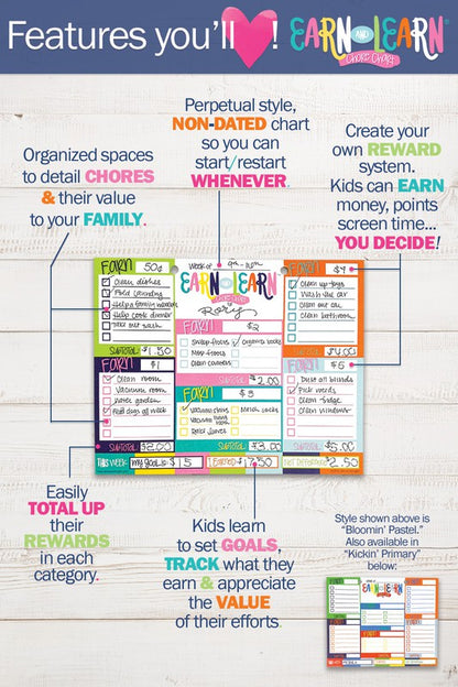 Earn & Learn Kids' Chore Chart Money Management