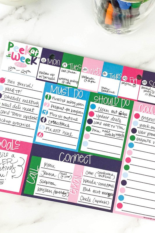 Peek at the Week 52-Week Non-dated Planner Pad