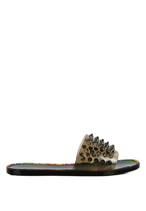 Bolly Punk Stud Clear Jelly Flats