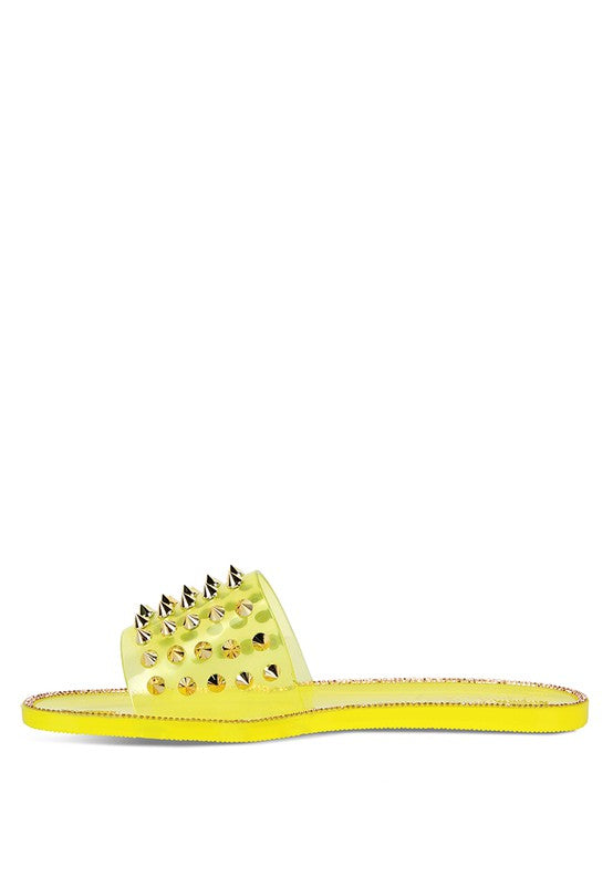 Bolly Punk Stud Clear Jelly Flats