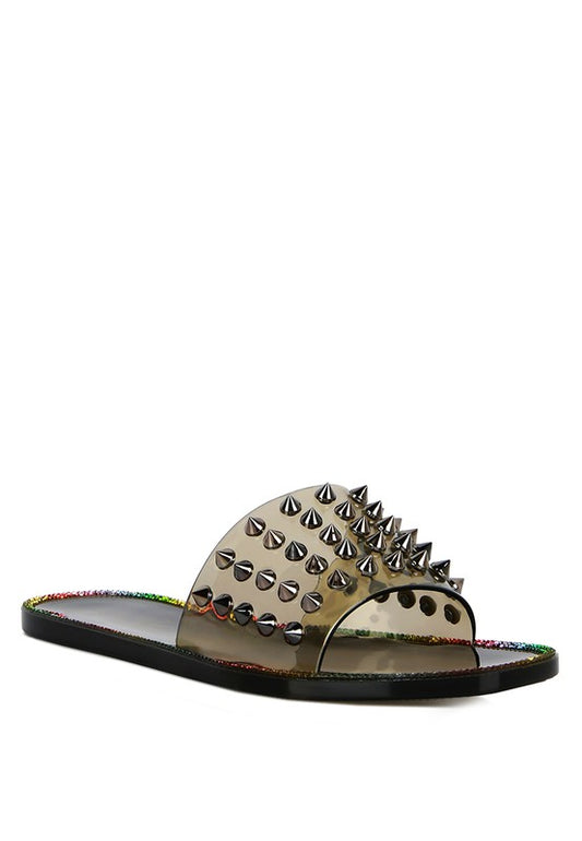 Bolly Punk Stud Clear Jelly Flats