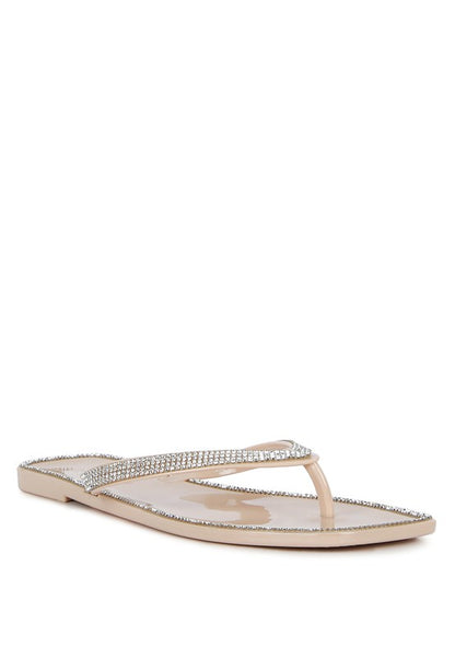 Golightly Diamante Stud Detail Thong Flats