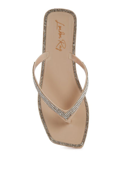 Golightly Diamante Stud Detail Thong Flats