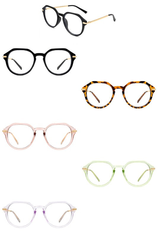 Round Geometric Fashion Blue Light Blocker Glasses