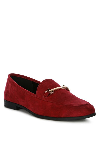 Zaara Solid Faux Suede Loafers