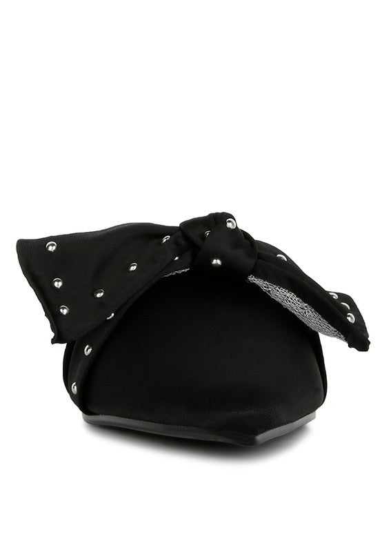 Makeover Studded Bow Flat Mules