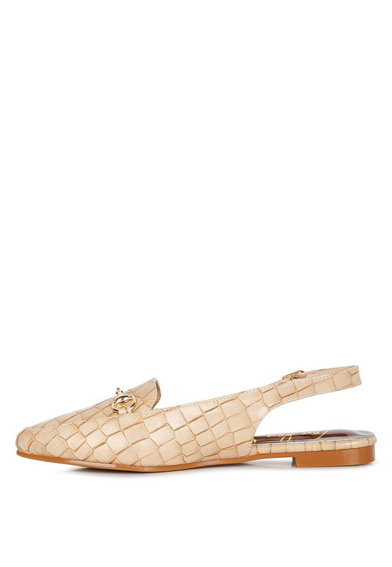 Trempe Croc Slingback Flat Sandals