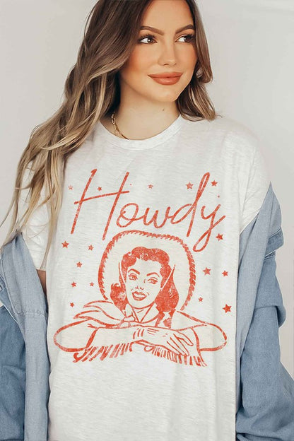 HOWDY COWGIRL GRAPHIC PLUS SIZE TEE / T-SHIRT