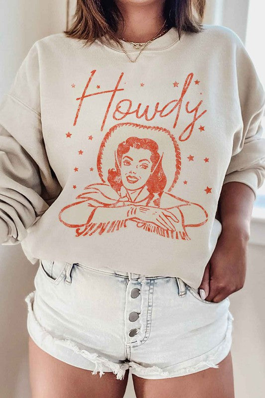 HOWDY COWGIRL GRAPHIC SWEATSHIRT