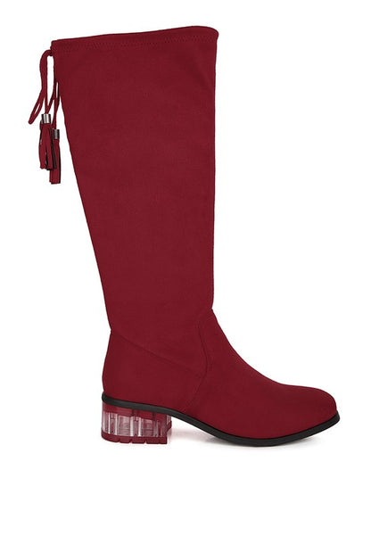 Francesca Tassels Detail Short Heel Calf Boot