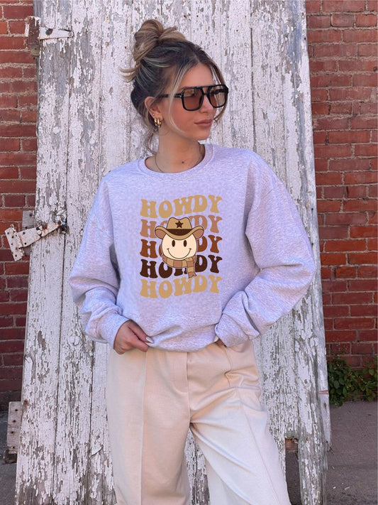 Stacked Howdy Cowboy Smile Sweatshirt