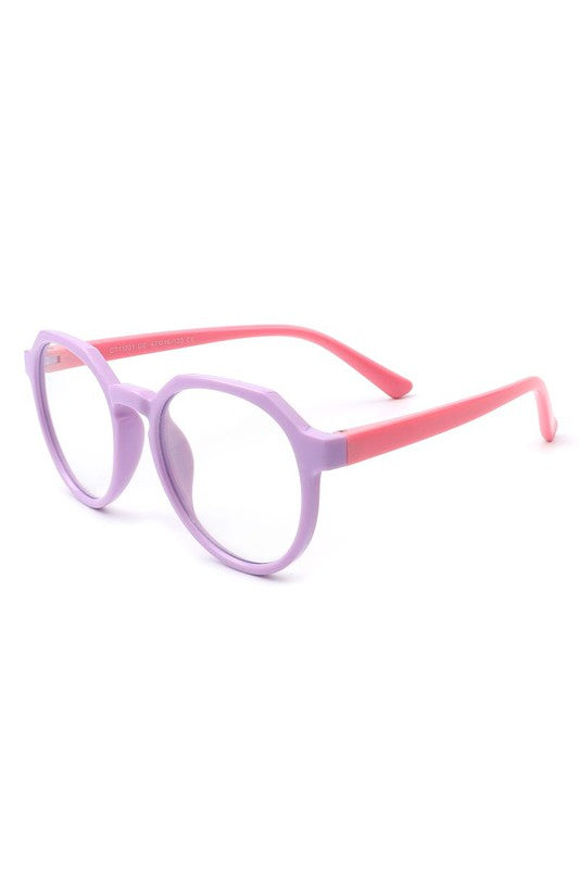 Kids Round Geometric Blue Light Blocker Glasses