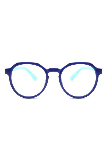 Kids Round Geometric Blue Light Blocker Glasses