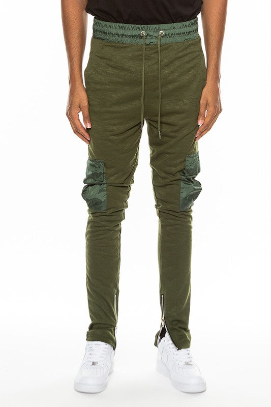 Heathered Cotton Blend Joggers