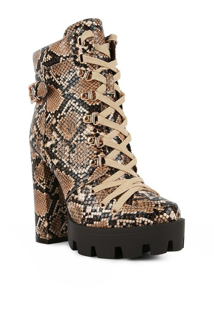 Palmetto Snake Skin Ankle Boots