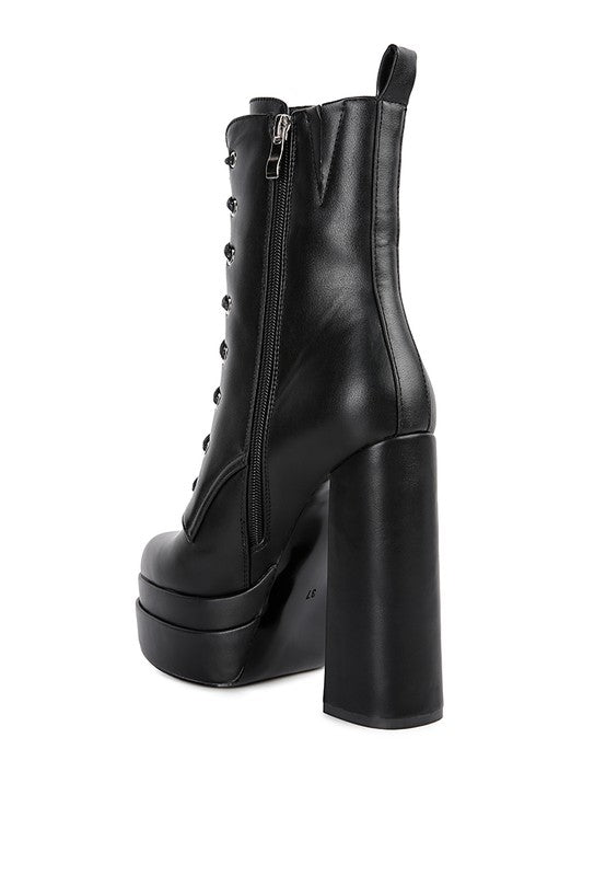 Meows Faux Leather High Heeled Ankle Boots