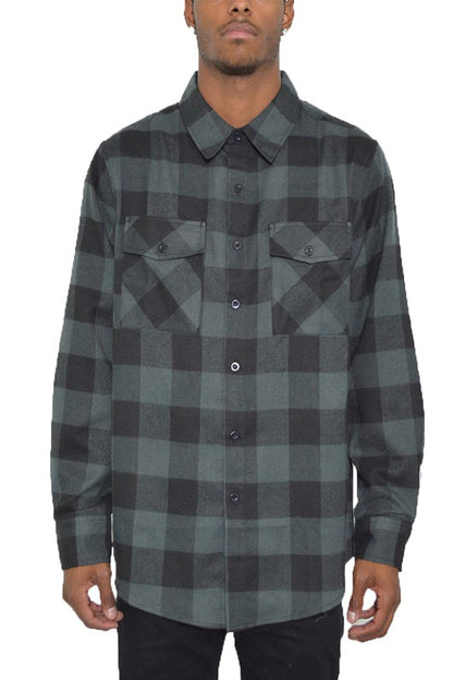 Checkered Long Sleeve Flannel Shirt