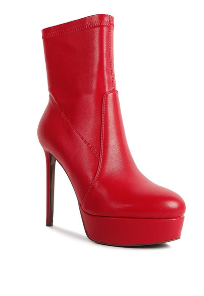 Rossetti Stretch Pu High Heeled Ankle Boot