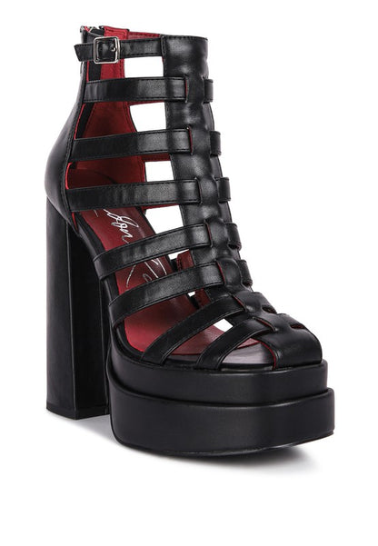 Rielle High Platfrom Cage Bootie Sandal