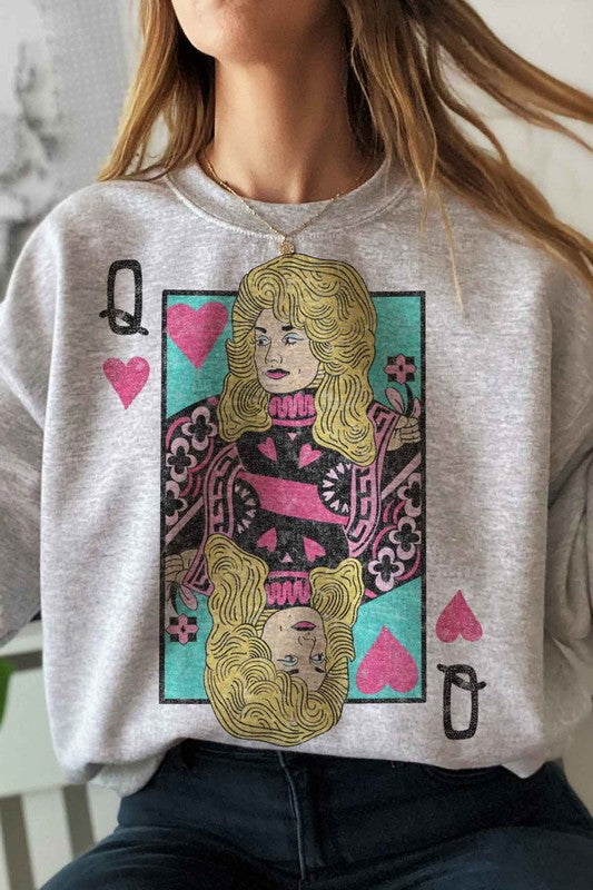 DOLLY QUEEN OF HEARTS GRAPHIC SWEATSHIRT