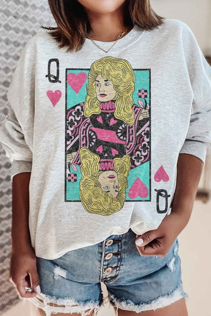 DOLLY QUEEN OF HEARTS SWEATSHIRT PLUS SIZE