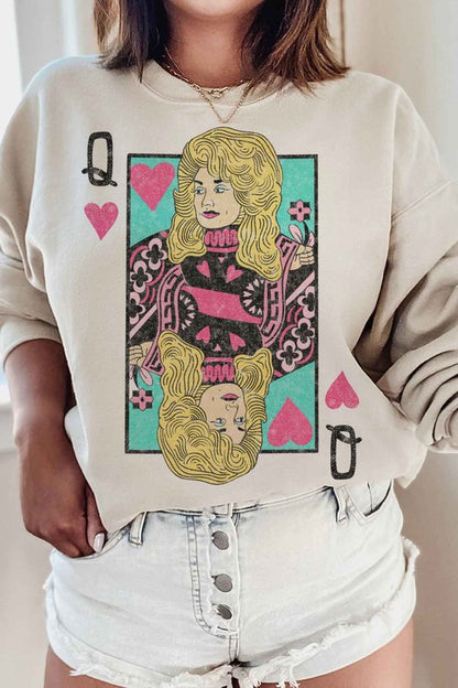 DOLLY QUEEN OF HEARTS SWEATSHIRT PLUS SIZE