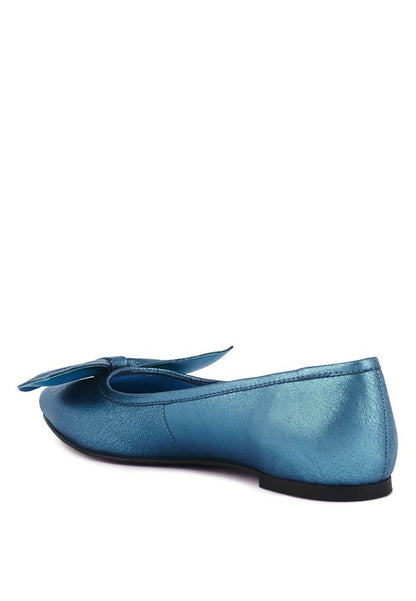 PIE-TRIBE Metallic Big Bow Ballerinas