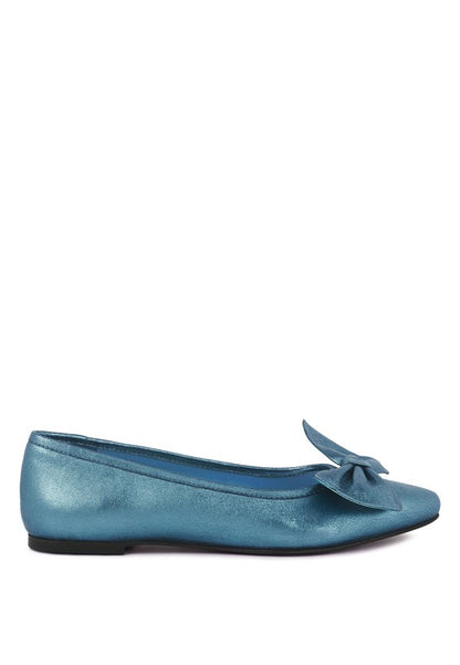 PIE-TRIBE Metallic Big Bow Ballerinas