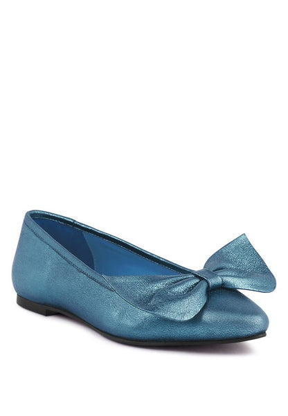 PIE-TRIBE Metallic Big Bow Ballerinas